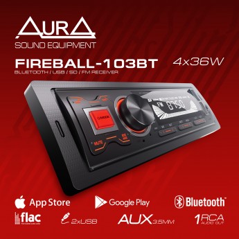 Автомагнитола AURA FIREBALL-103BT BlueTooth