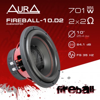 Сабвуфер автомобильный AURA FIREBALL-10.D2