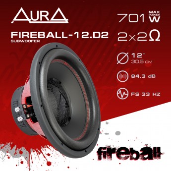 Сабвуфер автомобильный AURA FIREBALL-12.D2