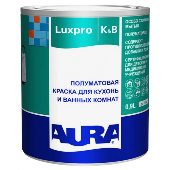 Краска AURA Luxpro Kitchen&Bathroom 0.9л ALP022