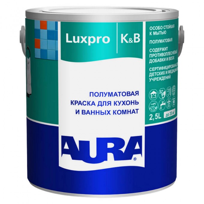 Краска AURA Luxpro Kitchen&Bathroom 2.5л ALP023