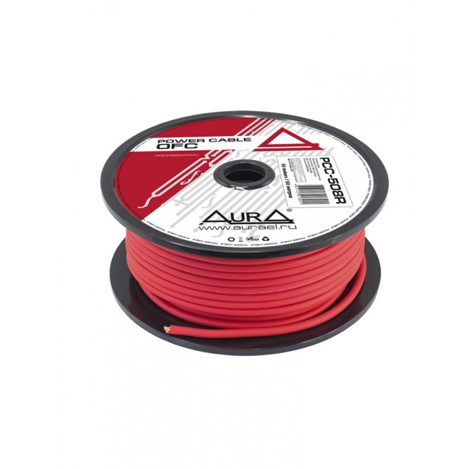 Кабель автомобильный AURA силовой PCC-508R 8 мм2 (8AWG) 1м PCC-508R 8 MM2 (8AWG) 1M