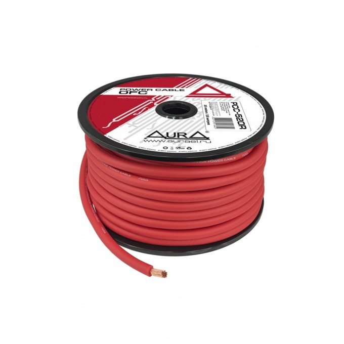 Кабель автомобильный AURA силовой PCC-520R 20 мм2 (4AWG) 1м PCC-520R 20 MM2 (4AWG) 1M