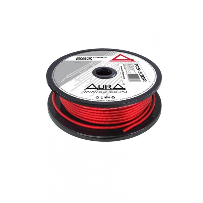 Кабель автомобильный AURA силовой 10AWG (6 мм2) 1м PCS-306R