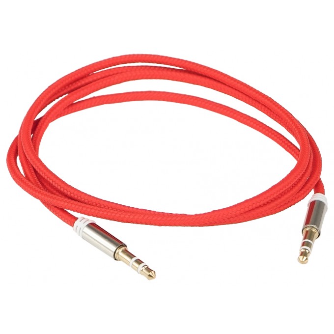 Кабель межкомпонентный AURA RCA-J10R миниджек, 3,5 > 3,5 mm, красный, 1 метр RCAJ10R