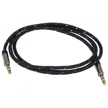 Кабель межкомпонентный <<Aura RCA-J11B>> миниджек, 3,5 > 3,5 mm, чёрный, 1 метр