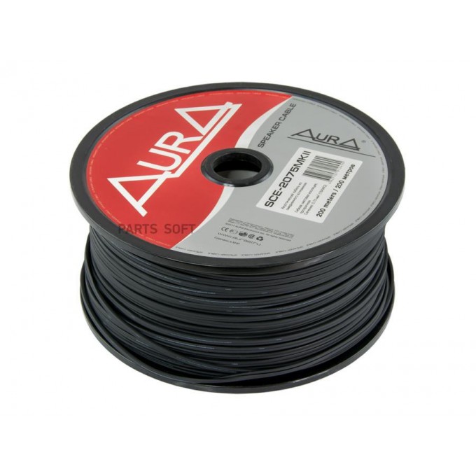 Кабель Акустический 18Awg AURA 2Х0,75Мм2 Черный Sce-2075Mkii AURA SCE2075MKII